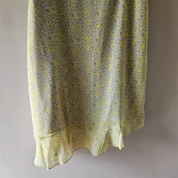 Nanette Lepore Women's Floral Ruffled Midi Dress In Lemon Meringue Size  16. - Picture 15 of 15